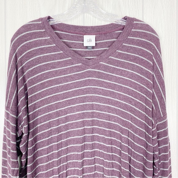 Cabi | Purple Striped Serenity Long Sleeve Tee Size Small - Picture 5 of 13